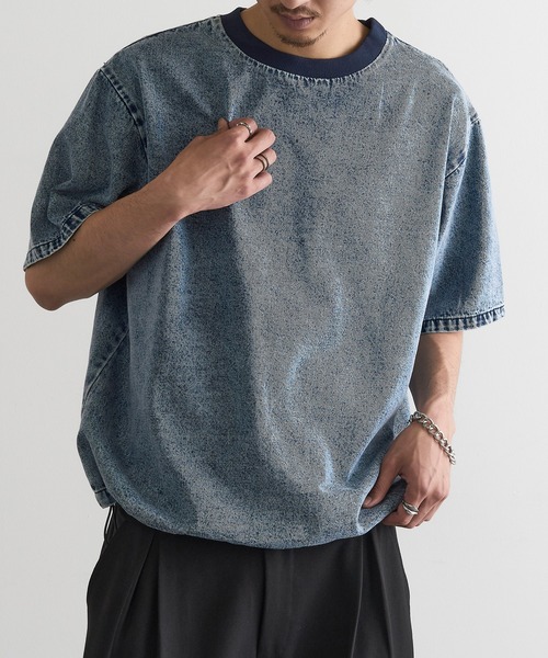 MAGASIN DE MODE Brew(マガジンデモードブリュー)の「【MAGASIN DE MODE Brew】デニムTシャツ MNY(Tシャツ/カットソー・メンズ・ブルー/ブラック/ライトブルー・M/L/2L)」の17枚目の写真
