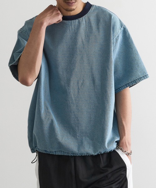 MAGASIN DE MODE Brew(マガジンデモードブリュー)の「【MAGASIN DE MODE Brew】デニムTシャツ MNY(Tシャツ/カットソー・メンズ・ブルー/ブラック/ライトブルー・M/L/2L)」の11枚目の写真