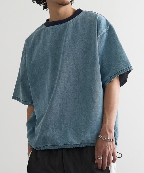 MAGASIN DE MODE Brew(マガジンデモードブリュー)の「【MAGASIN DE MODE Brew】デニムTシャツ MNY(Tシャツ/カットソー・メンズ・ブルー/ブラック/ライトブルー・M/L/2L)」の12枚目の写真