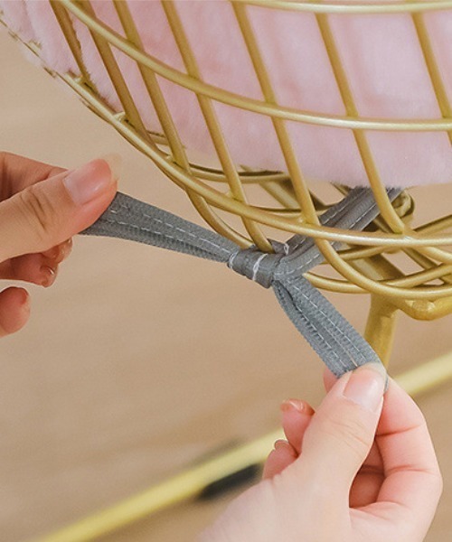 SHEPP（シープ）の「ふわふわ フラワーモチーフミニ座椅子（クッション/クッションカバー・レディース・ピンク/グリーン/パープル・F）」の9枚目の写真