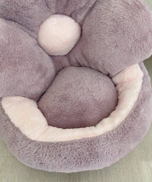 SHEPP（シープ）の「ふわふわ フラワーモチーフミニ座椅子（クッション/クッションカバー・レディース・ピンク/グリーン/パープル・F）」の12枚目の写真