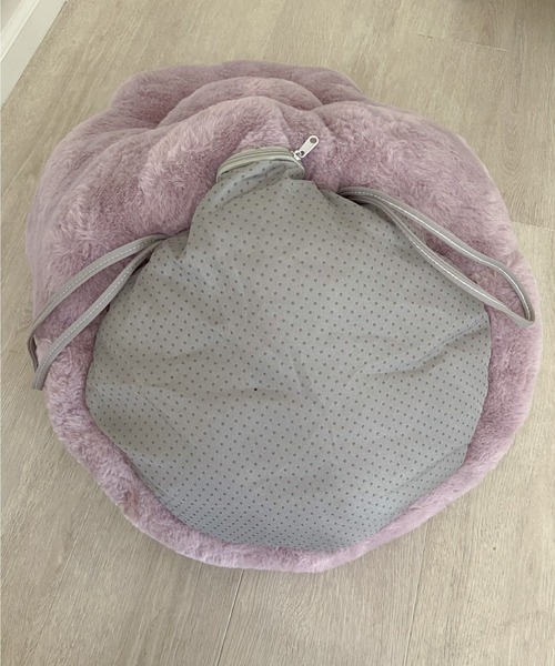 SHEPP（シープ）の「ふわふわ フラワーモチーフミニ座椅子（クッション/クッションカバー・レディース・ピンク/グリーン/パープル・F）」の13枚目の写真