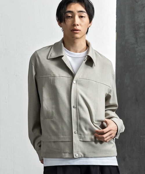 +CLOSET(プラスクローゼット)の「ワークジャケット(ブルゾン・メンズ・ブラック/グレー・MEDIUM/SMALL/LARGE)」の2枚目の写真