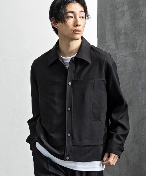 +CLOSET(プラスクローゼット)の「ワークジャケット(ブルゾン・メンズ・ブラック/グレー・MEDIUM/SMALL/LARGE)」の1枚目の写真