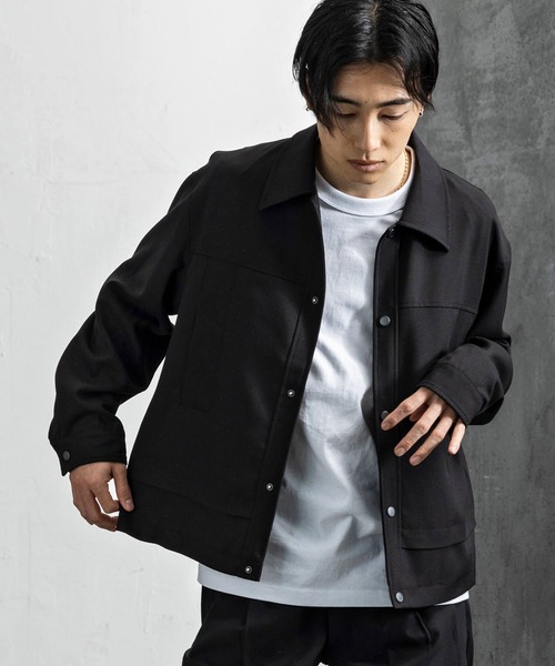 +CLOSET(プラスクローゼット)の「ワークジャケット(ブルゾン・メンズ・ブラック/グレー・MEDIUM/SMALL/LARGE)」の3枚目の写真