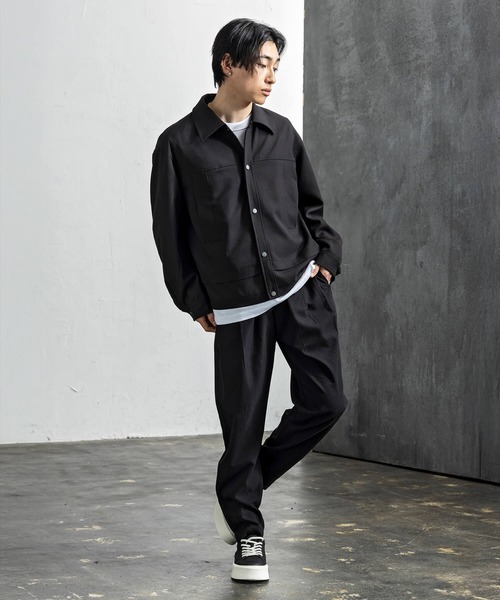 +CLOSET(プラスクローゼット)の「ワークジャケット(ブルゾン・メンズ・ブラック/グレー・MEDIUM/SMALL/LARGE)」の4枚目の写真