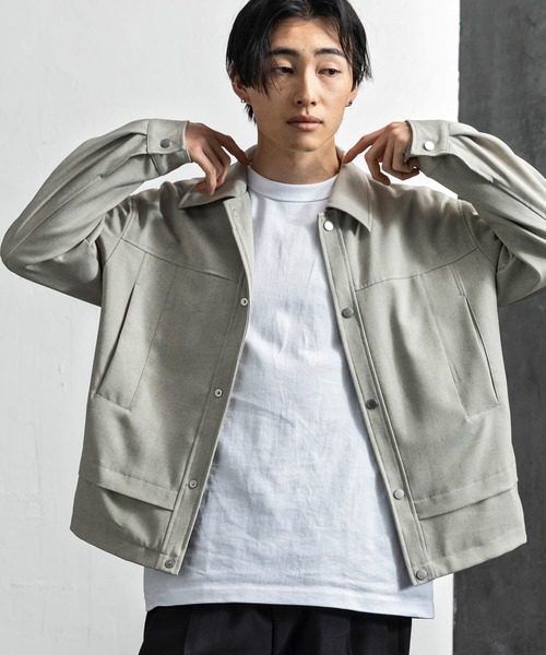 +CLOSET(プラスクローゼット)の「ワークジャケット(ブルゾン・メンズ・ブラック/グレー・MEDIUM/SMALL/LARGE)」の6枚目の写真