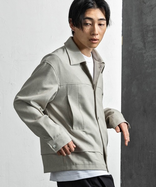 +CLOSET(プラスクローゼット)の「ワークジャケット(ブルゾン・メンズ・ブラック/グレー・MEDIUM/SMALL/LARGE)」の7枚目の写真