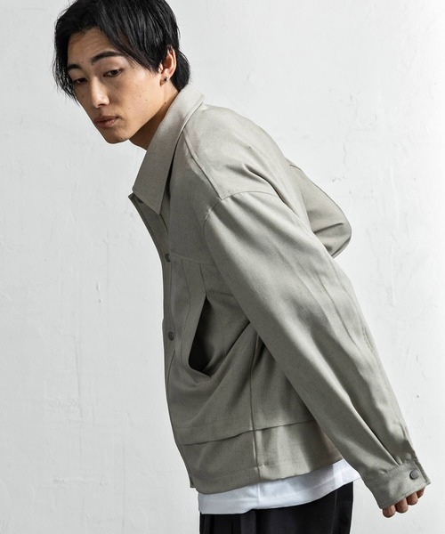 +CLOSET(プラスクローゼット)の「ワークジャケット(ブルゾン・メンズ・ブラック/グレー・MEDIUM/SMALL/LARGE)」の10枚目の写真