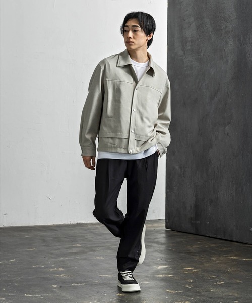 +CLOSET(プラスクローゼット)の「ワークジャケット(ブルゾン・メンズ・ブラック/グレー・MEDIUM/SMALL/LARGE)」の12枚目の写真