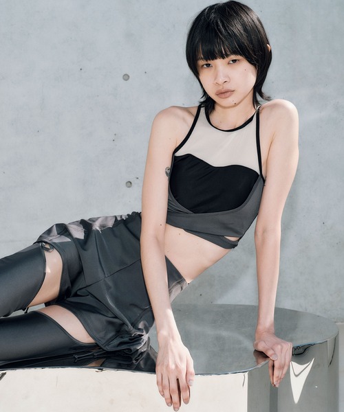 THINGS THAT MATTER(シングス ザット マター)の「SWIM HIGH WAIST SHORTS / スイムハイウエストショーツ(水着・レディース・グレー/ブラック・1/2)」の17枚目の写真