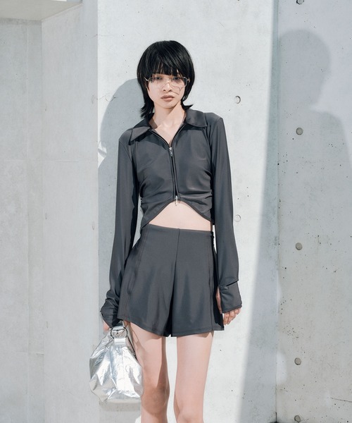 THINGS THAT MATTER(シングス ザット マター)の「SWIM HIGH WAIST SHORTS / スイムハイウエストショーツ(水着・レディース・グレー/ブラック・1/2)」の18枚目の写真