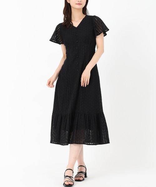 MISCH MASCH(ミッシュマッシュ)の「コットンレースワンピース(ワンピース・レディース・ブラック/ホワイト・S/M)」の2枚目の写真