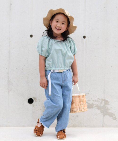 CIAOPANIC TYPY(チャオパニックティピー)の「【KIDS】ムジチェックパフスリーブクロップド丈ブラウス(シャツ/ブラウス・キッズ・イエロー/パープル/ホワイト/ブラック/オレンジ・SMALL/LARGE/X-LARGE/XX-LARGE/MEDIUM)」の21枚目の写真