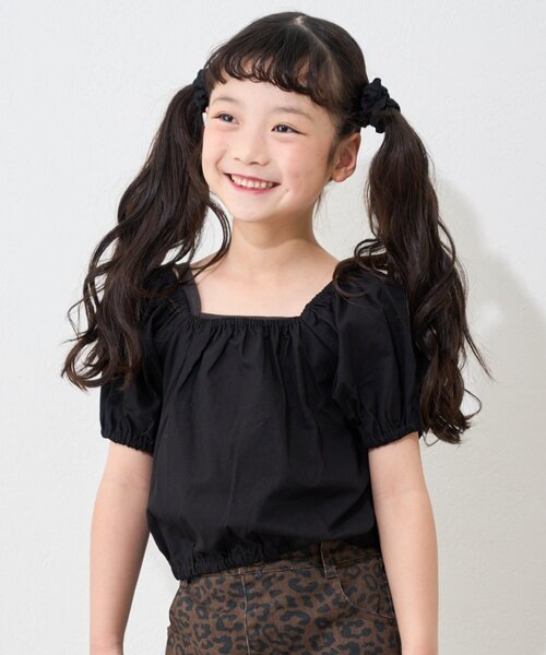 CIAOPANIC TYPY(チャオパニックティピー)の「【KIDS】ムジチェックパフスリーブクロップド丈ブラウス(シャツ/ブラウス・キッズ・イエロー/パープル/ホワイト/ブラック/オレンジ・SMALL/LARGE/X-LARGE/XX-LARGE/MEDIUM)」の7枚目の写真