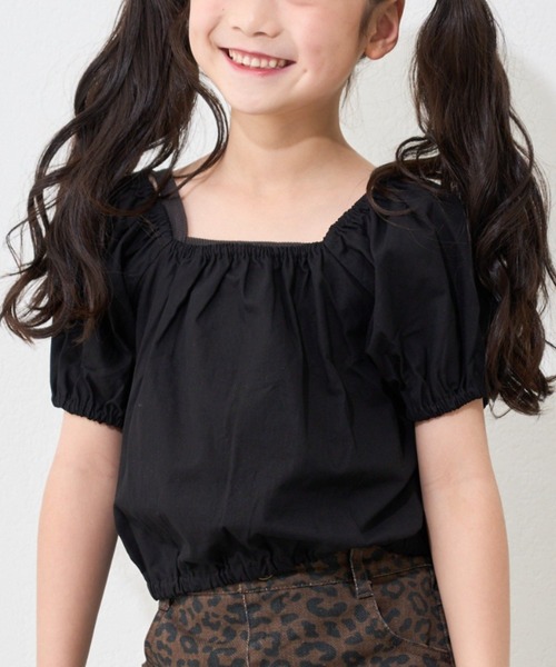 CIAOPANIC TYPY(チャオパニックティピー)の「【KIDS】ムジチェックパフスリーブクロップド丈ブラウス(シャツ/ブラウス・キッズ・イエロー/パープル/ホワイト/ブラック/オレンジ・SMALL/LARGE/X-LARGE/XX-LARGE/MEDIUM)」の10枚目の写真