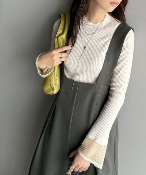 classicalelf（クラシカルエルフ）の「楽にシルエット美人。ワンタックワイドシルエットサロペットパンツ（サロペット/オーバーオール・レディース・ブラック/チャコール/モカ・LARGE/MEDIUM/SMALL/X-LARGE）」の17枚目の写真