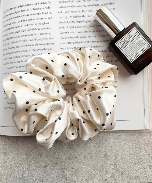 pur chouchou/ドット柄 サテンシュシュ P4473（シュシュ）｜pur