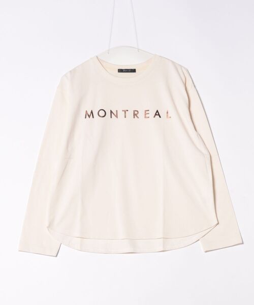 INTERPLANET(インタープラネット)の「クルーネック箔プリントロンT(Tシャツ/カットソー・レディース・アイボリー/チャコールグレー・FREE)」の17枚目の写真