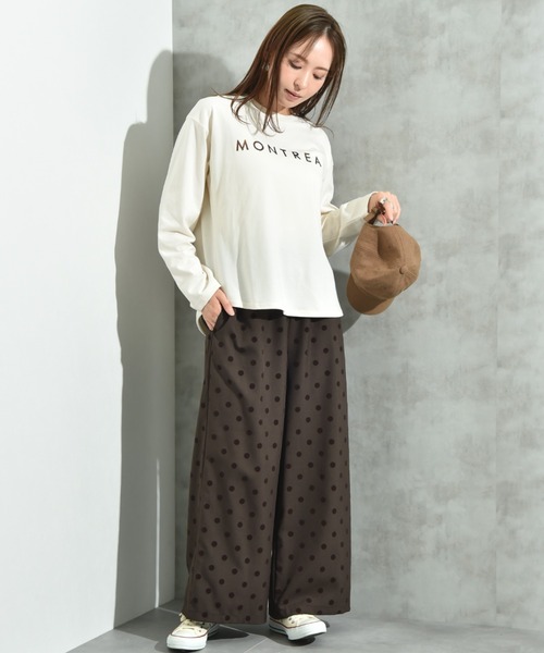 INTERPLANET(インタープラネット)の「クルーネック箔プリントロンT(Tシャツ/カットソー・レディース・アイボリー/チャコールグレー・FREE)」の18枚目の写真