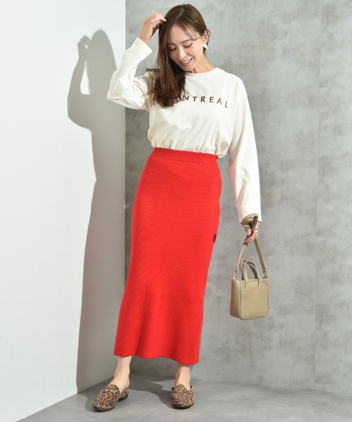 INTERPLANET(インタープラネット)の「クルーネック箔プリントロンT(Tシャツ/カットソー・レディース・アイボリー/チャコールグレー・FREE)」の20枚目の写真