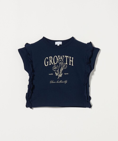 green label relaxing(グリーンレーベルリラクシング)の「フラワー プリントTシャツ / キッズ 100cm-130cm(Tシャツ/カットソー・キッズ・クリーム/オフホワイト/ネイビー・100cm/130cm/110cm/120cm)」の3枚目の写真