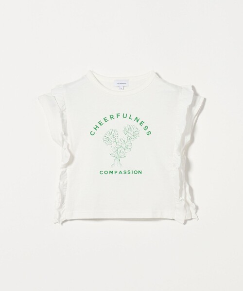 green label relaxing(グリーンレーベルリラクシング)の「フラワー プリントTシャツ / キッズ 100cm-130cm(Tシャツ/カットソー・キッズ・クリーム/オフホワイト/ネイビー・100cm/130cm/110cm/120cm)」の2枚目の写真
