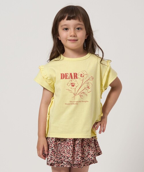 green label relaxing(グリーンレーベルリラクシング)の「フラワー プリントTシャツ / キッズ 100cm-130cm(Tシャツ/カットソー・キッズ・クリーム/オフホワイト/ネイビー・100cm/130cm/110cm/120cm)」の4枚目の写真