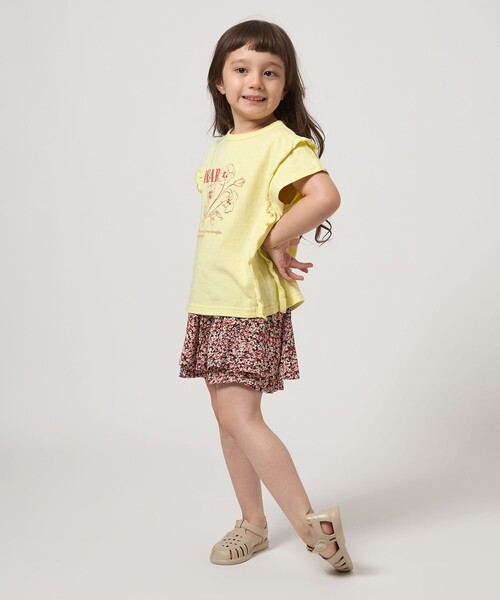 green label relaxing(グリーンレーベルリラクシング)の「フラワー プリントTシャツ / キッズ 100cm-130cm(Tシャツ/カットソー・キッズ・クリーム/オフホワイト/ネイビー・100cm/130cm/110cm/120cm)」の5枚目の写真