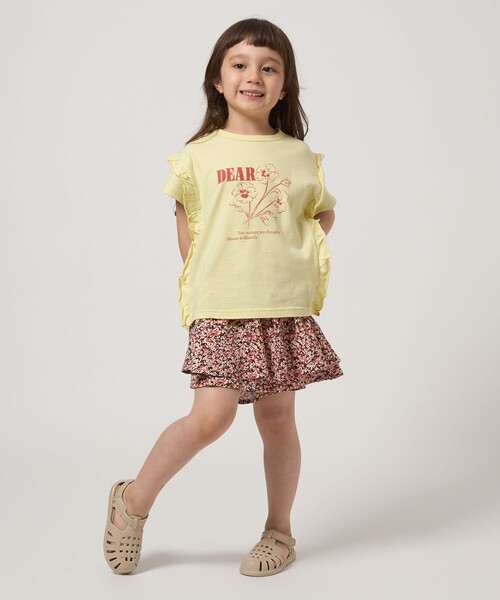 green label relaxing(グリーンレーベルリラクシング)の「フラワー プリントTシャツ / キッズ 100cm-130cm(Tシャツ/カットソー・キッズ・クリーム/オフホワイト/ネイビー・100cm/130cm/110cm/120cm)」の6枚目の写真