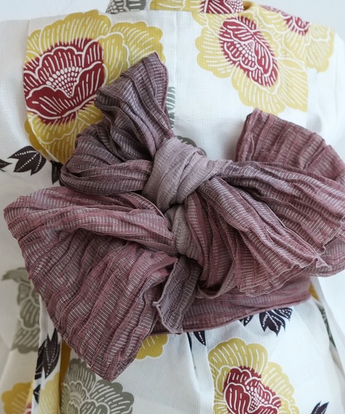 utatane（ウタタネ）の「キッズ浴衣3点セット utatane くちなし色と翡翠色の牡丹（浴衣・キッズ・オフホワイト・130cm/110cm/100cm/120cm）」の8枚目の写真