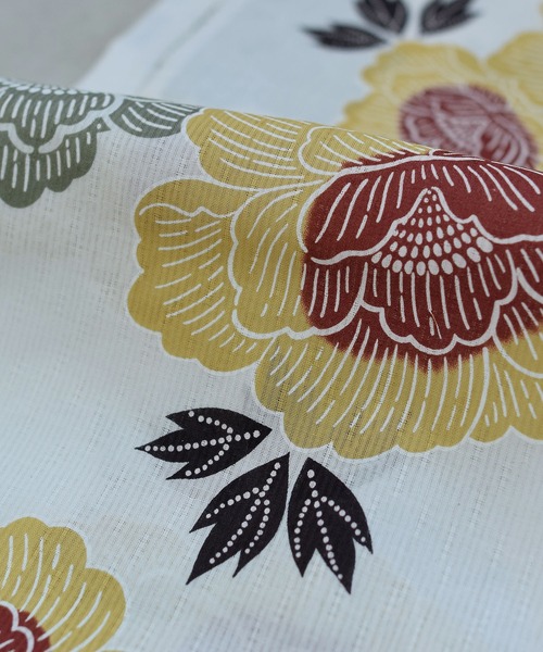 utatane（ウタタネ）の「キッズ浴衣3点セット utatane くちなし色と翡翠色の牡丹（浴衣・キッズ・オフホワイト・130cm/110cm/100cm/120cm）」の10枚目の写真