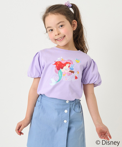 minimal（ミニマル）の「【防汚撥水】【ディズニープリンセス】パフスリーブＴシャツ（Tシャツ/カットソー・キッズ・ホワイト/ラベンダー・100cm/110cm/120cm/130cm/140cm）」の2枚目の写真