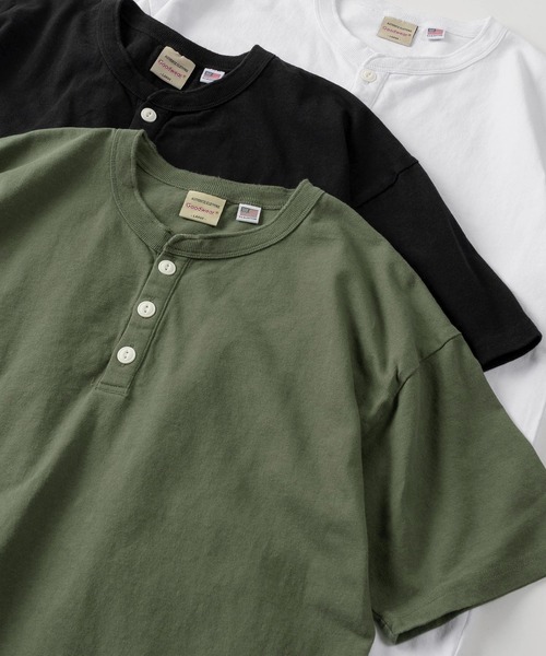 Goodwear(グッドウェア)の「【75】【Goodwear/グッドウェア】 ヘビーウェイト USAコットン ヘンリーネック 半袖Tシャツ/レギュラーシルエット/26SS新色追加(Tシャツ/カットソー・メンズ・カーキ/ブラウン/ブラック/ホワイト/グレイッシュベージュ/チャコールグレー/グレー/ネイビー/ダークグレー/ダークグリーン/ライトブラウン/ダークブルー/ピンク・L/M/XL/S)」の10枚目の写真