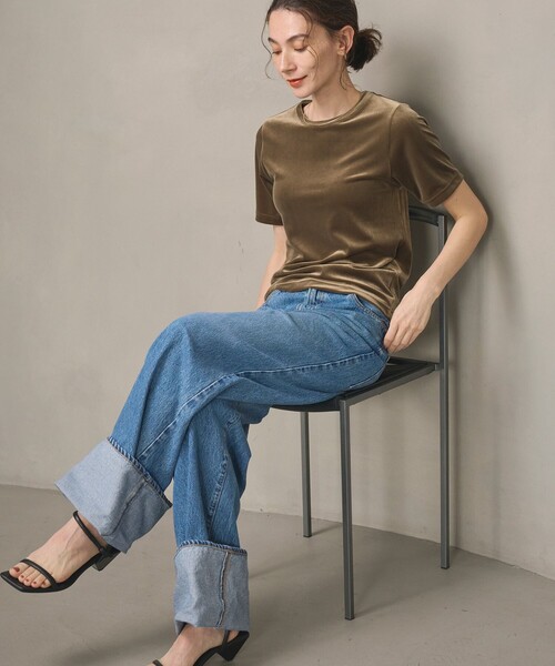 BEAUTY&YOUTH UNITED ARROWS(ビューティーアンドユースユナイテッドアローズ)の「ベロア コンパクト ショートスリーブTシャツ(Tシャツ/カットソー・レディース・オリーブ/ブラック/ライトグレー・FREE)」の15枚目の写真