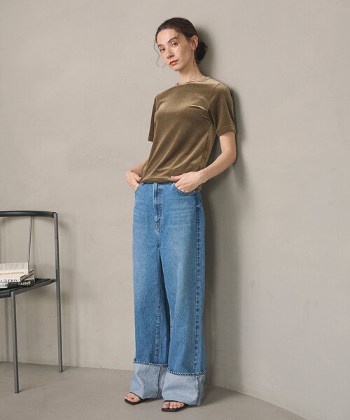 BEAUTY&YOUTH UNITED ARROWS(ビューティーアンドユースユナイテッドアローズ)の「ベロア コンパクト ショートスリーブTシャツ(Tシャツ/カットソー・レディース・オリーブ/ブラック/ライトグレー・FREE)」の13枚目の写真