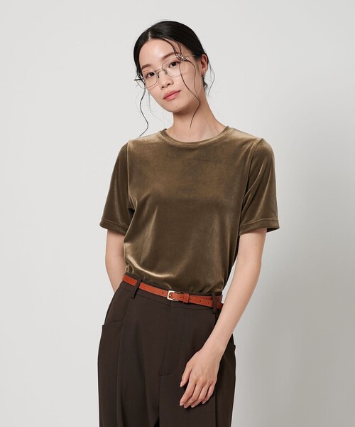 BEAUTY&YOUTH UNITED ARROWS(ビューティーアンドユースユナイテッドアローズ)の「ベロア コンパクト ショートスリーブTシャツ(Tシャツ/カットソー・レディース・オリーブ/ブラック/ライトグレー・FREE)」の11枚目の写真