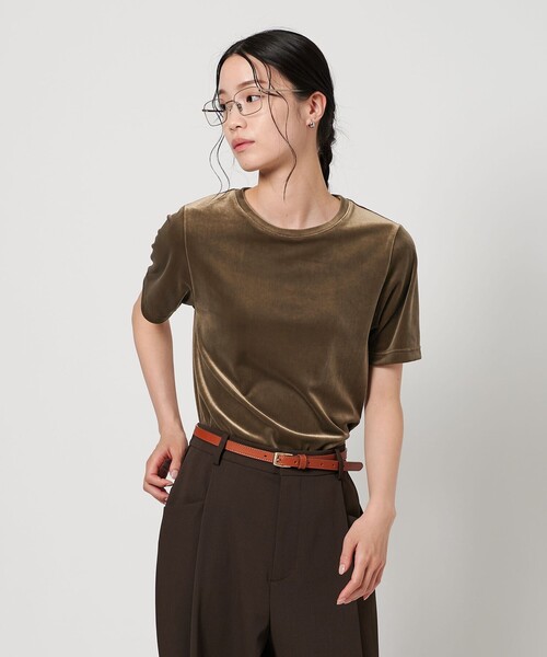 BEAUTY&YOUTH UNITED ARROWS(ビューティーアンドユースユナイテッドアローズ)の「ベロア コンパクト ショートスリーブTシャツ(Tシャツ/カットソー・レディース・オリーブ/ブラック/ライトグレー・FREE)」の9枚目の写真