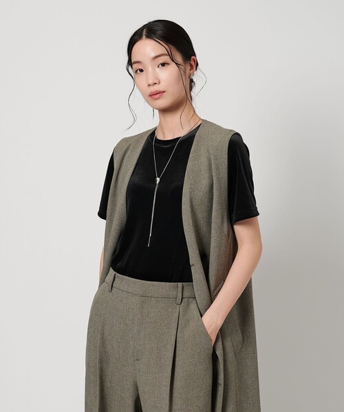 BEAUTY&YOUTH UNITED ARROWS(ビューティーアンドユースユナイテッドアローズ)の「ベロア コンパクト ショートスリーブTシャツ(Tシャツ/カットソー・レディース・オリーブ/ブラック/ライトグレー・FREE)」の22枚目の写真