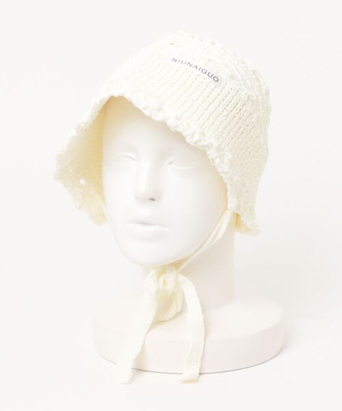 ammy.（エイミードット）の「【 ammy. / エイミードット 】 ストラップ 付き メッシュ サマー ニット バケット ハット（ハット・レディース・ブルー/アイボリー/ブラック/ピンク・FREE）」の11枚目の写真