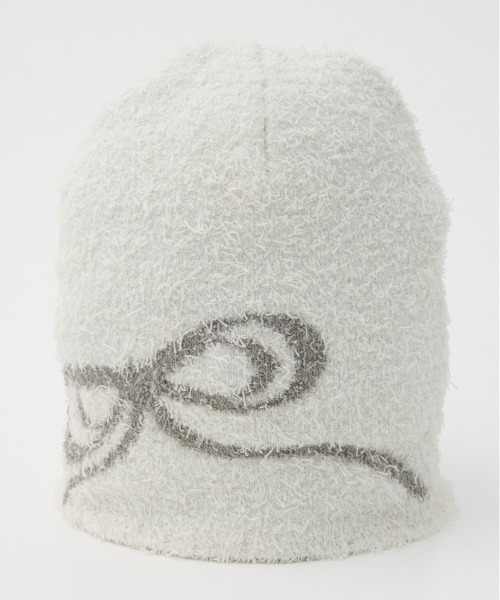 SLY（スライ）の「RIBBON JQ BEANIE リボン ジャガード ビーニー（ニットキャップ/ビーニー・レディース・ホワイト/ブラック/グレー・FREE）」の9枚目の写真