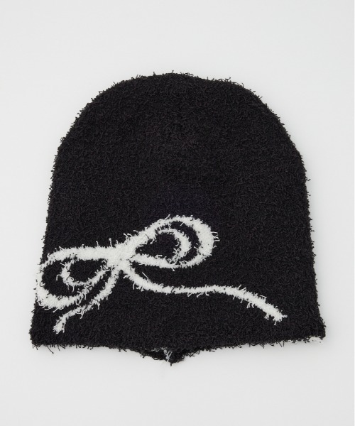 SLY（スライ）の「RIBBON JQ BEANIE リボン ジャガード ビーニー（ニットキャップ/ビーニー・レディース・ホワイト/ブラック/グレー・FREE）」の11枚目の写真