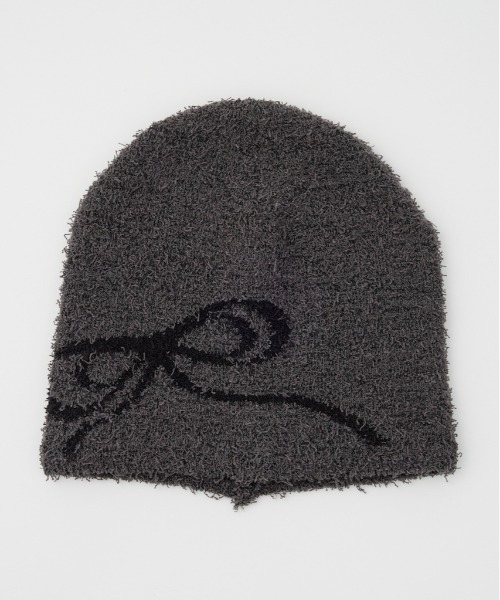 SLY（スライ）の「RIBBON JQ BEANIE リボン ジャガード ビーニー（ニットキャップ/ビーニー・レディース・ホワイト/ブラック/グレー・FREE）」の18枚目の写真