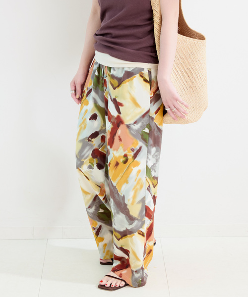 B.C STOCK(ベーセーストック)の「《追加》ウォッシャブル / ストレートイージーボカシ柄パンツ(その他パンツ・レディース・その他・FREE)」の14枚目の写真