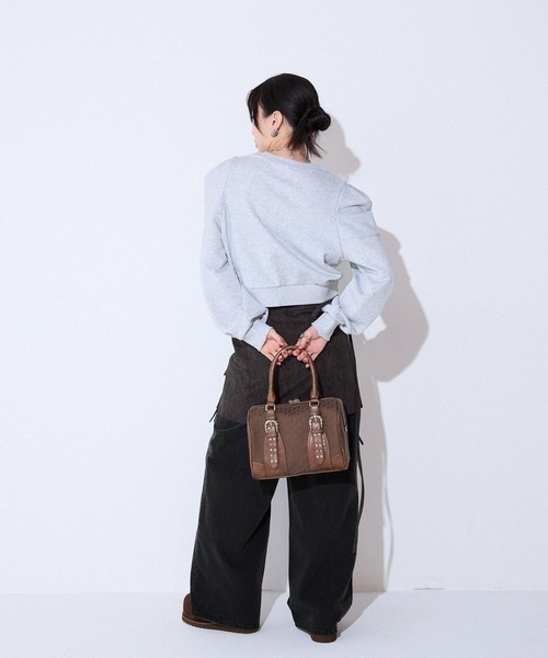 ジャガードモノグラムボストン ジーナシス　ブラック JEANASIS（ジーナシス）の「ジャガードモノグラムボストン（）」 - WEAR