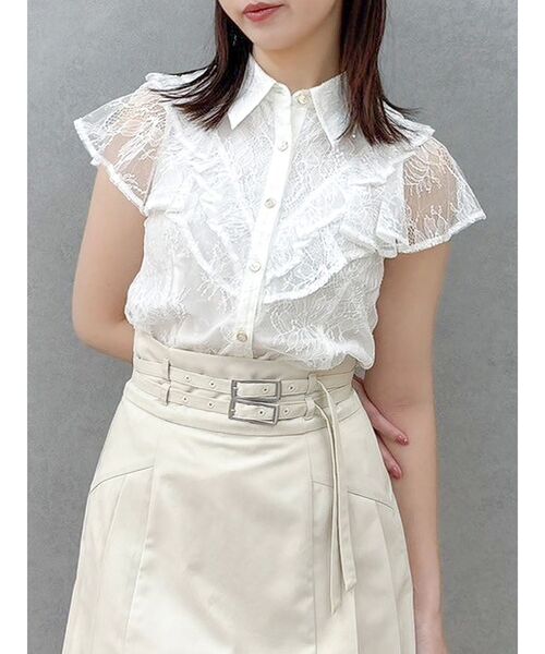 dazzlin（ダズリン）の「ラッフルフリルブラウス（シャツ/ブラウス・レディース・ホワイト/グレー/オフホワイト・FREE）」の16枚目の写真