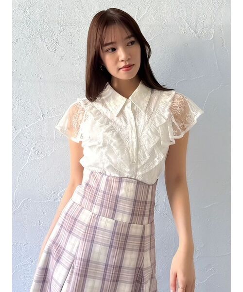 dazzlin（ダズリン）の「ラッフルフリルブラウス（シャツ/ブラウス・レディース・ホワイト/グレー/オフホワイト・FREE）」の15枚目の写真