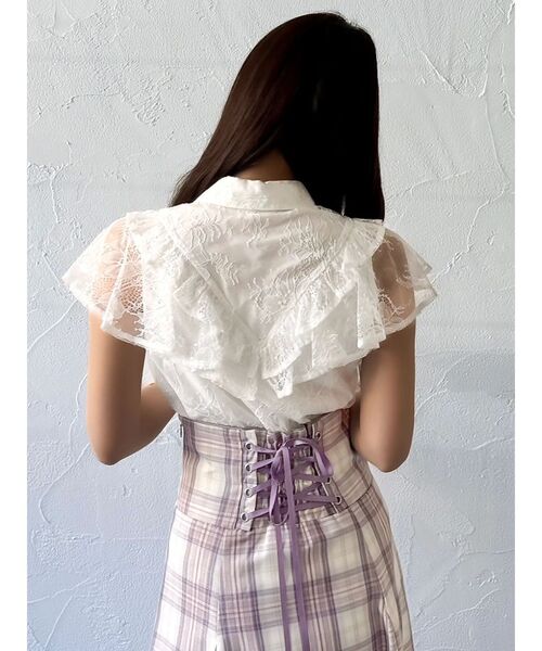 dazzlin（ダズリン）の「ラッフルフリルブラウス（シャツ/ブラウス・レディース・ホワイト/グレー/オフホワイト・FREE）」の14枚目の写真