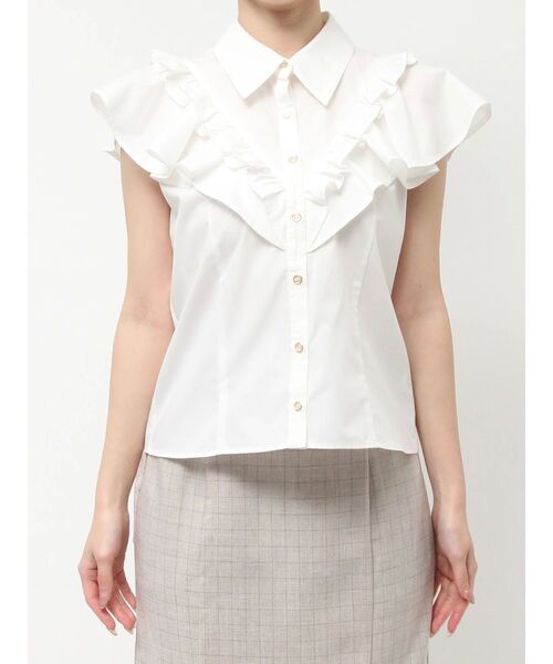 dazzlin（ダズリン）の「ラッフルフリルブラウス（シャツ/ブラウス・レディース・ホワイト/グレー/オフホワイト・FREE）」の8枚目の写真