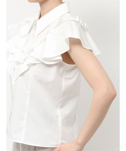 dazzlin（ダズリン）の「ラッフルフリルブラウス（シャツ/ブラウス・レディース・ホワイト/グレー/オフホワイト・FREE）」の4枚目の写真
